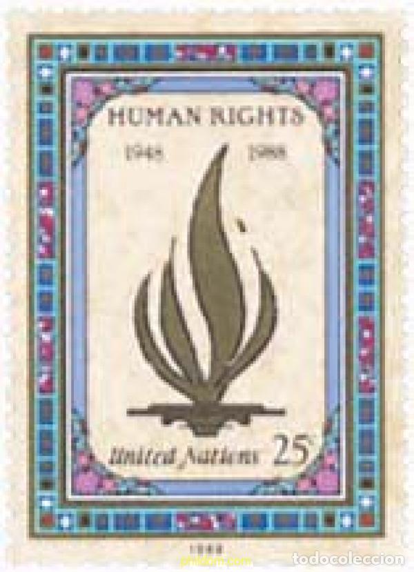 Sellos: 311278 MNH NACIONES UNIDAS. Nueva York 1988 40 ANIVERSARIO DE LA DECLARACION UNIVERSAL DE LOS DEREC