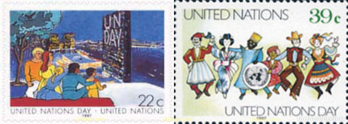 Sellos: 127246 MNH NACIONES UNIDAS. Nueva York 1987 DIA DE LAS NACIONES UNIDAS
