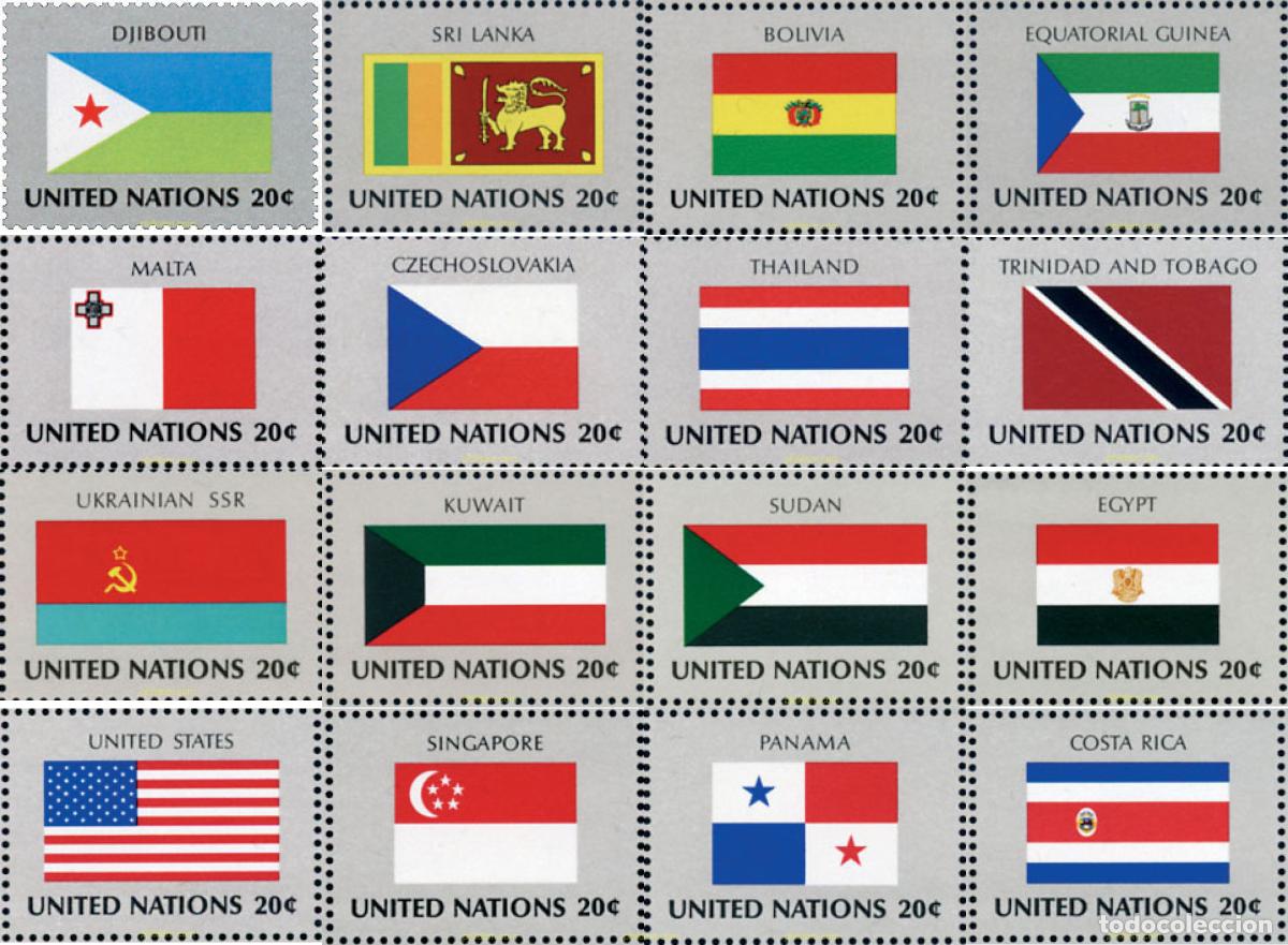 Sellos: 127215 MNH NACIONES UNIDAS. Nueva York 1981 BANDERAS DE LOS ESTADOS MIEMBRO DE LAS NACIONES UNIDAS