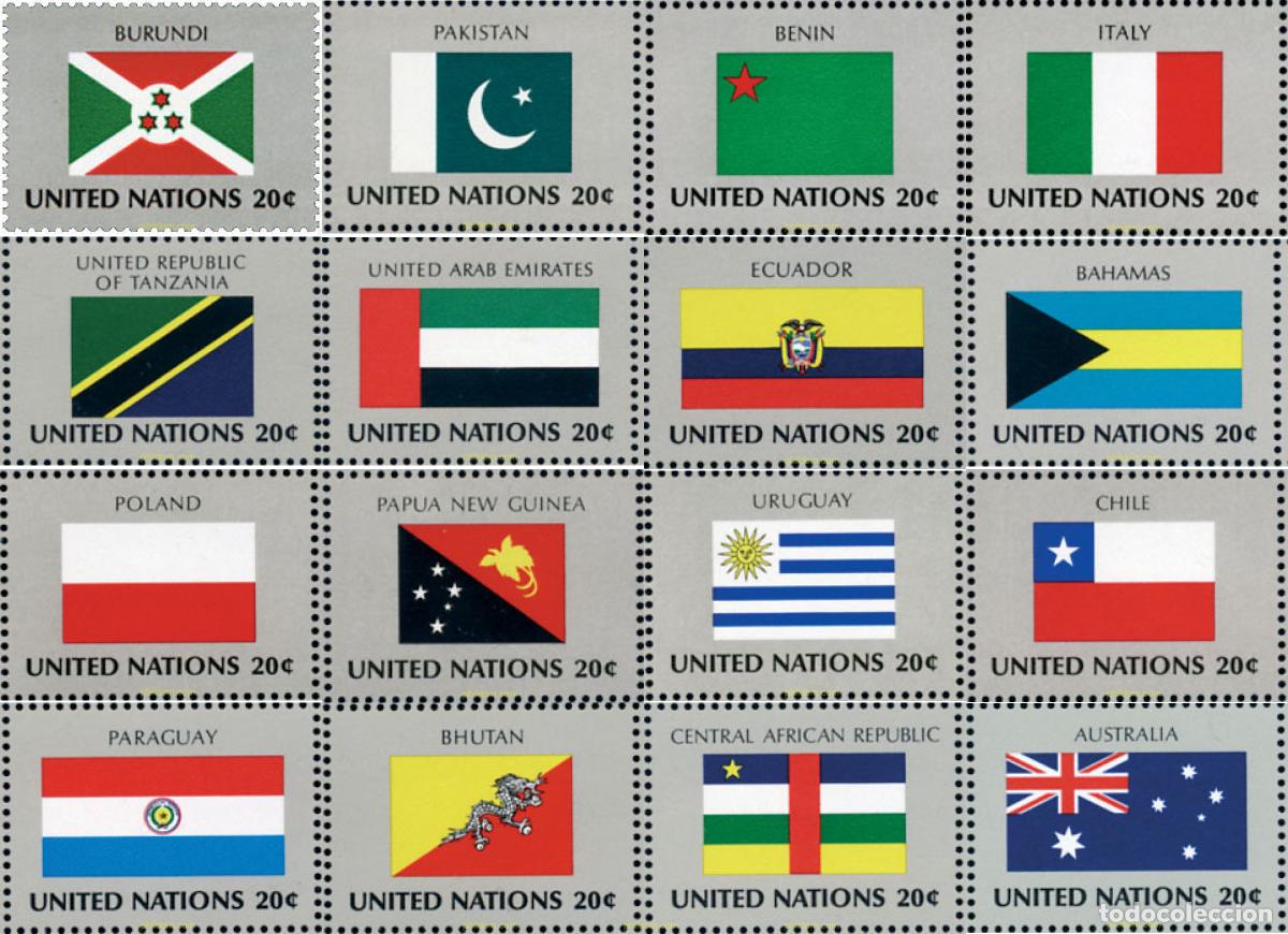 Sellos: 127223 MNH NACIONES UNIDAS. Nueva York 1984 BANDERAS DE LOS ESTADOS MIEMBRO DE LAS NACIONES UNIDAS