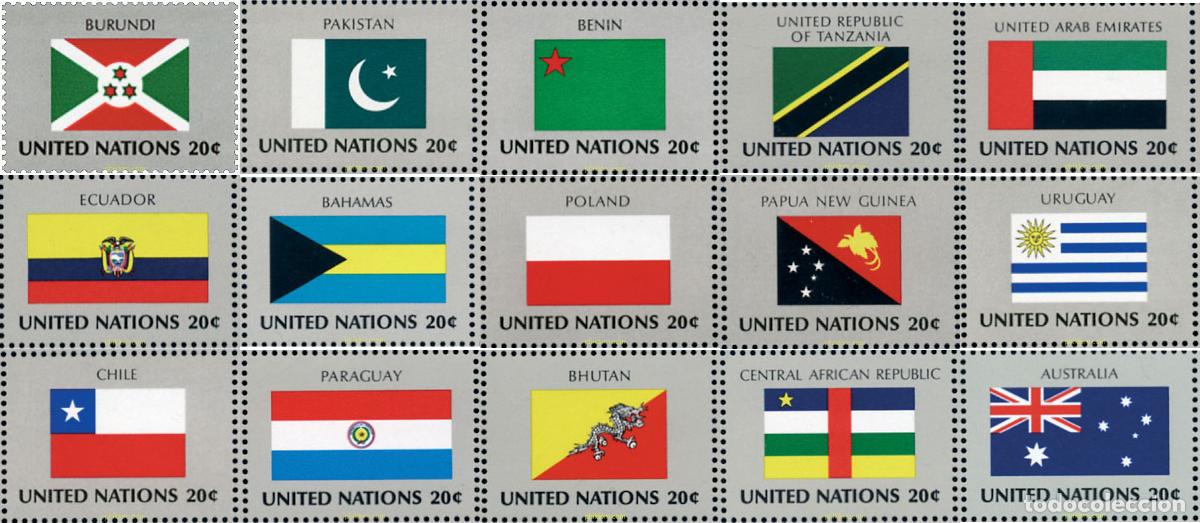 Timbres: 311281 MNH NACIONES UNIDAS. Nueva York 1984 BANDERAS DE LOS ESTADOS MIEMBRO DE LAS NACIONES UNIDAS