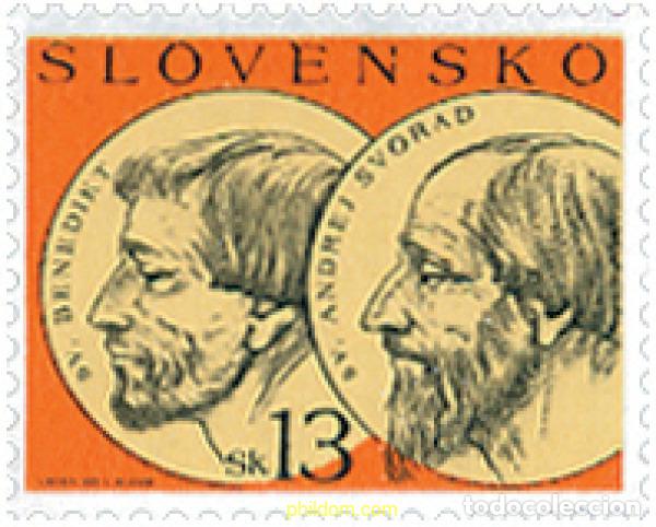 Sellos: 127546 MNH ESLOVAQUIA 2003 920 ANIVERSARIO DE LA CANONIZACION DE SAN ANDREJ SVORAD Y SAN BENITO
