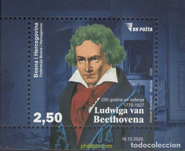 Briefmarken: 652012 MNH BOSNIA-HERZEGOVINA 2020 250 ANIVERSARIO DEL NACIMIENTO DE BEETHOVEN