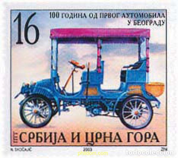 Sellos: 127779 MNH SERBIA Y MONTENEGRO 2003 CENTENARIO DEL PRIMER COCHE EN BELGRADO