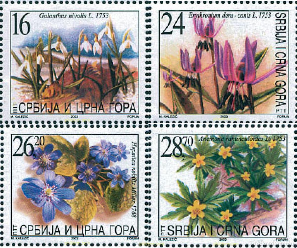 Sellos: 127776 MNH SERBIA Y MONTENEGRO 2003 FLORA