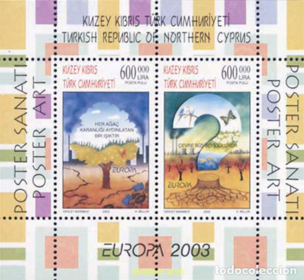 Sellos: 128632 MNH CHIPRE. Administraci&oacute;n turca 2003 EUROPA CEPT. ARTE DEL CARTEL
