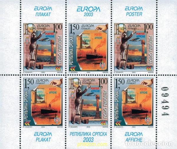 Sellos: 128628 MNH BOSNIA-HERZEGOVINA. Adm Serbia 2003 EUROPA CEPT. ARTE DEL CARTEL