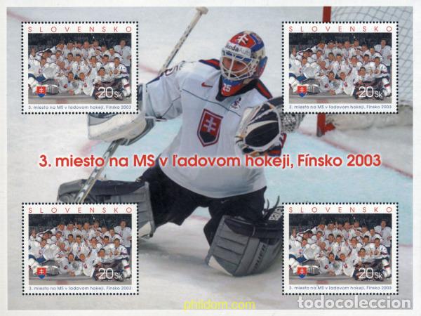 Sellos: 132109 MNH ESLOVAQUIA 2003 EQUIPO ESLOVACO DE HOQUEI SOBRE HIELO