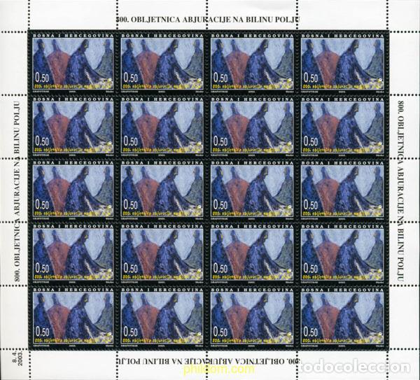 Timbres: 135032 MNH BOSNIA-HERZEGOVINA. Adm Croata 2003 800 ANIVERSARIO DE LA ABJURACION DE BILINO POLJE