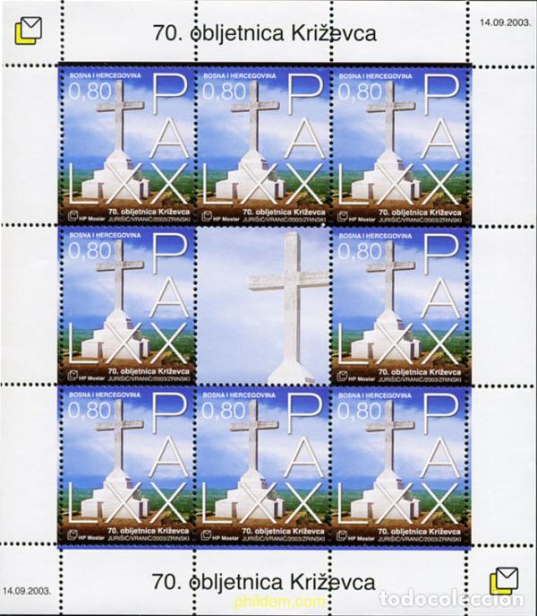 Sellos: 136465 MNH BOSNIA-HERZEGOVINA. Adm Croata 2003 70 ANIVERSARIO DE LA CRUZ DE KRIZEVAC