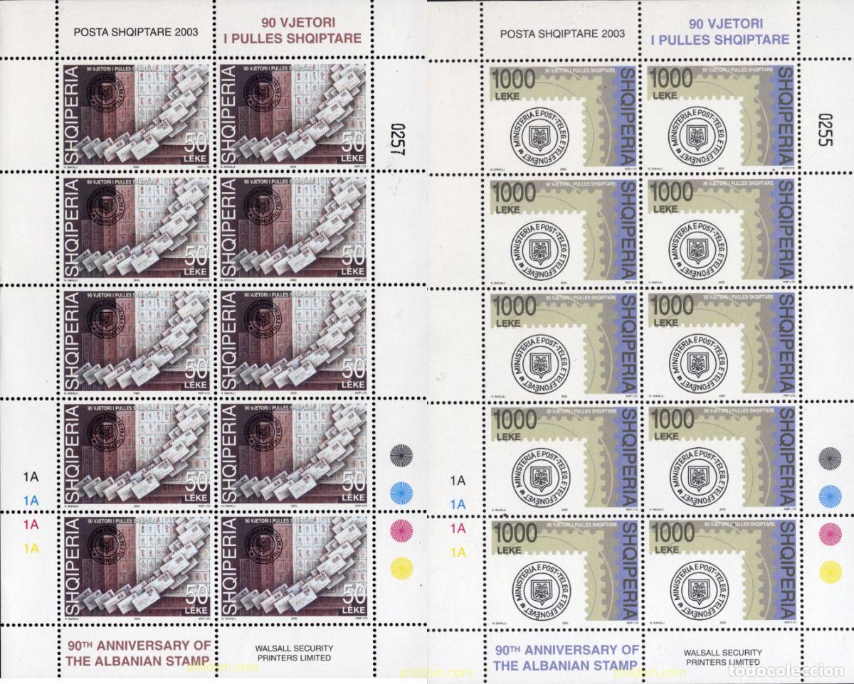 Sellos: 136791 MNH ALBANIA 2003 90 ANIVERSARIO DEL PRIMER SELLO