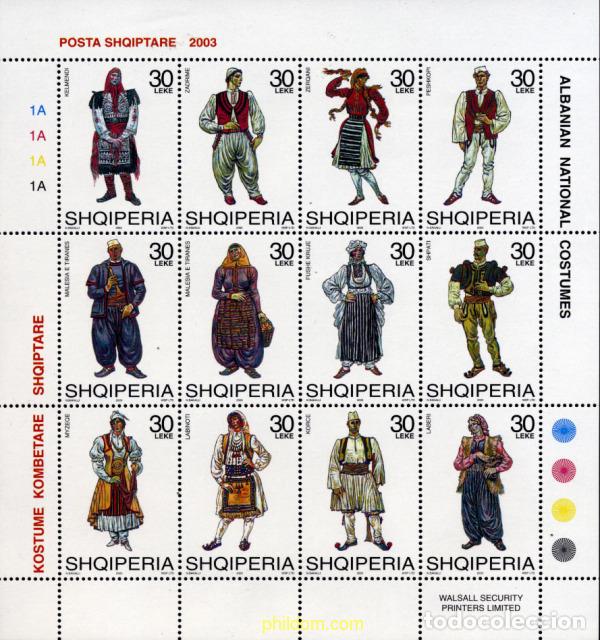 Sellos: 275469 MNH ALBANIA 2003 TRAJES REGIONALES