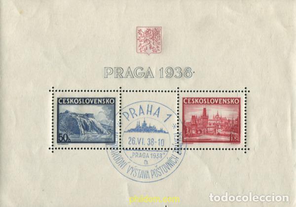 Sellos: 369858 MNH CHECOSLOVAQUIA 1938 PRAGA 1938. EXPOSICION FILATELICA