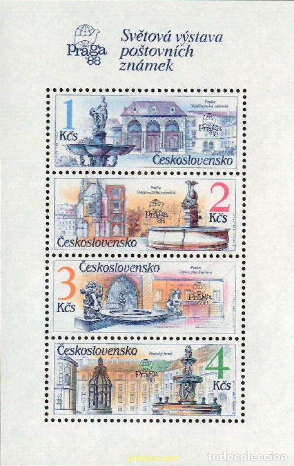 Sellos: 137328 MNH CHECOSLOVAQUIA 1988 EXPOSICION FILATELICA INTERNACIONAL - PRAGA 88