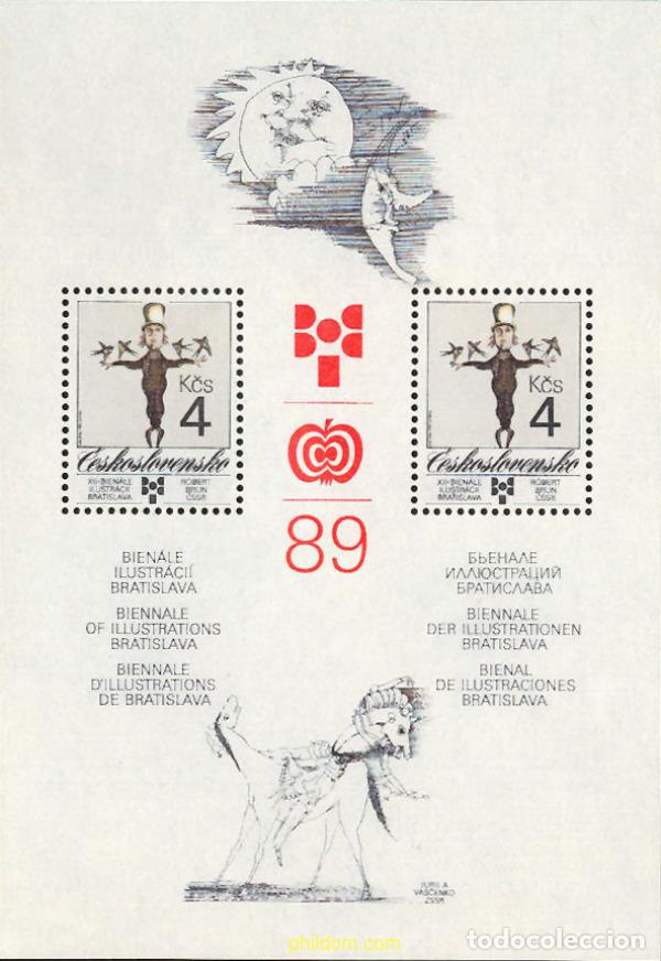 Sellos: 137337 MNH CHECOSLOVAQUIA 1989 BIENAL DE ILUSTRACIONES DE LIBROS PARA NI&Ntilde;OS EN BRATISLAVA