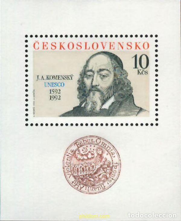 Sellos: 137339 MNH CHECOSLOVAQUIA 1992 400 ANIVERSARIO DEL NACIMIENTO DE JAN AMOS KOMENSKY