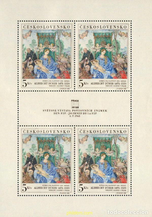 Sellos: 137411 MNH CHECOSLOVAQUIA 1968 PRAGA 1968. EXPOSICION FILATELICA INTERNACIONAL. DIA DE LA FIP