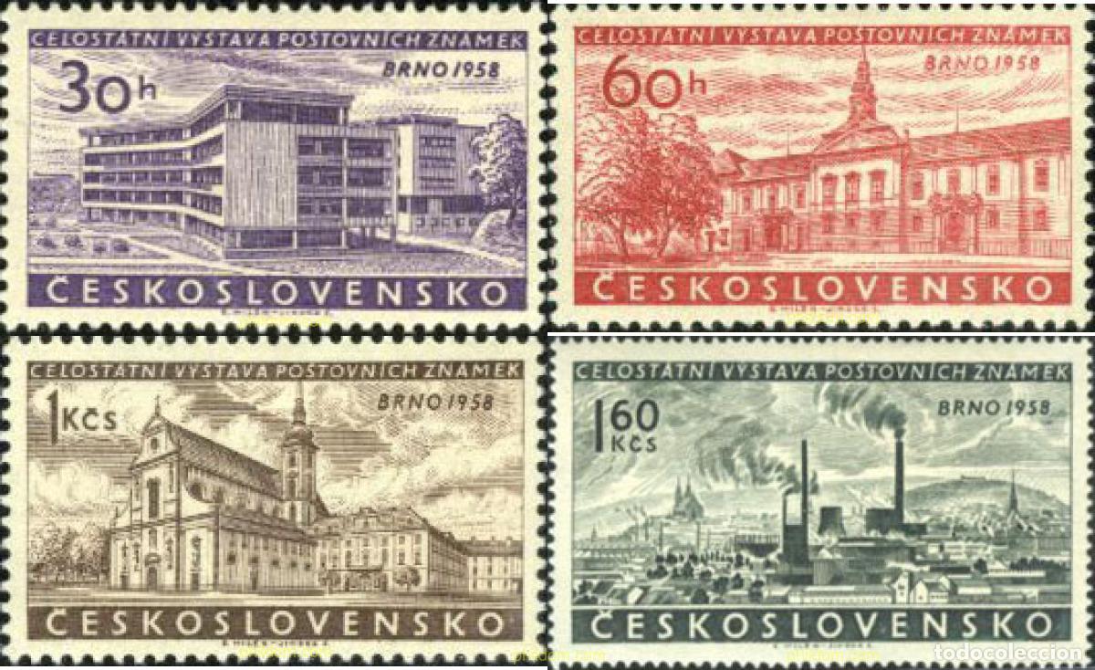 Sellos: 137383 MNH CHECOSLOVAQUIA 1958 BRNO 1958. EXPOSICION FILATELICA