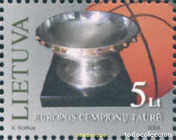 Sellos: 137905 MNH LITUANIA 2003 CAMPEON DE EUROPA DE BALONCESTO