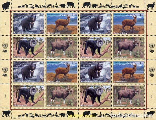 Sellos: 140442 MNH NACIONES UNIDAS. Ginebra 2004 FAUNA PROTEGIDA