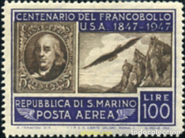 Selos: 596158 MNH SAN MARINO 1947 CENTENARIO DEL SELLO DE LOS ESTADOS UNIDOS