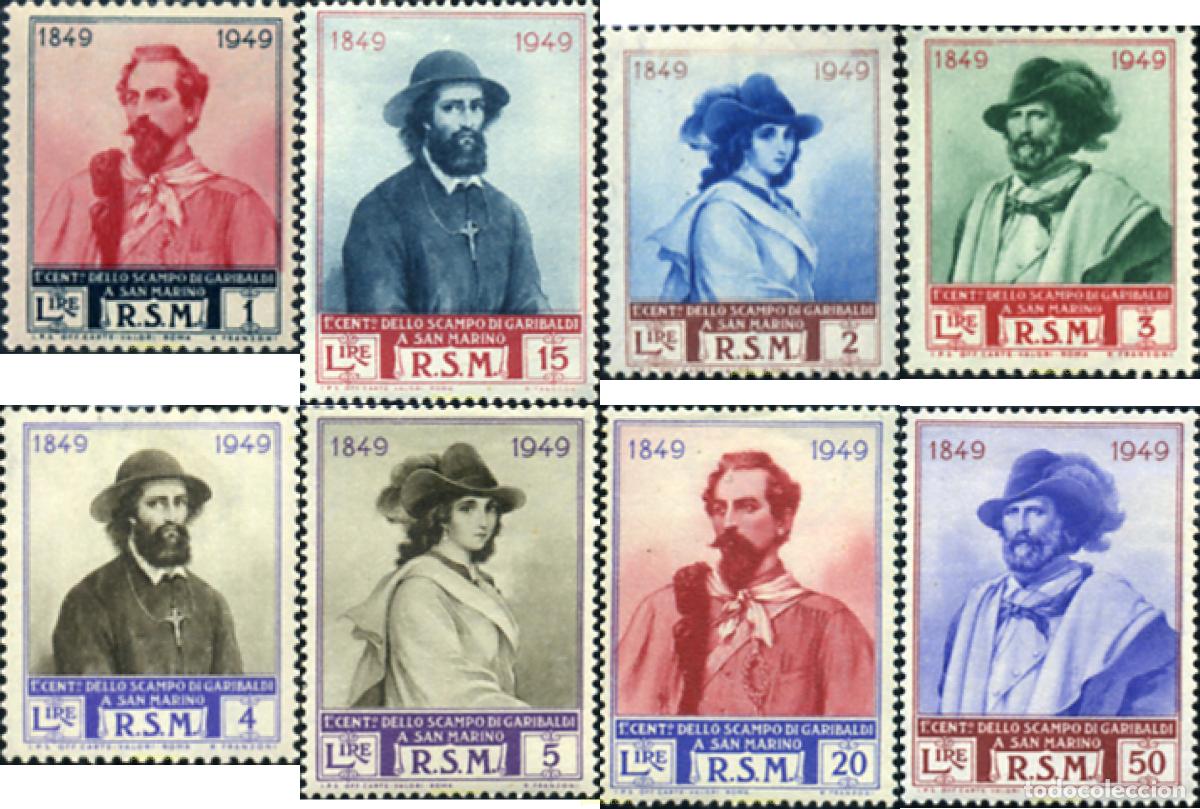 Selos: 359950 HINGED SAN MARINO 1949 CENTENARIO DE LA RETIRADA DE GARIBALDI