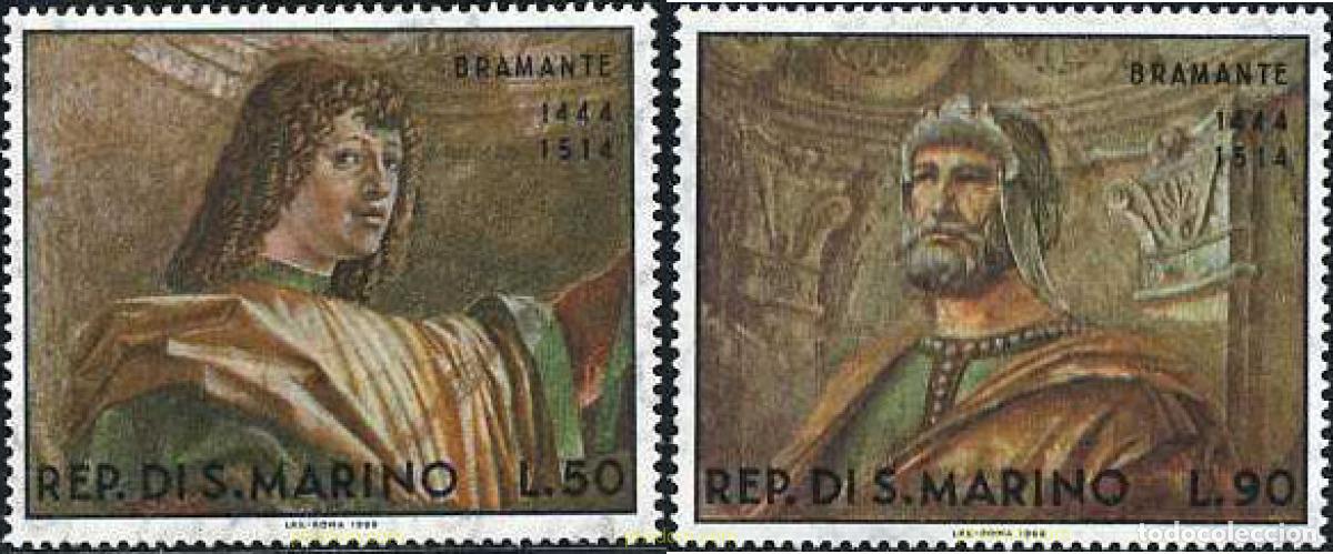 Sellos: 140848 MNH SAN MARINO 1969 PINTURAS DE DONATO LAZZARI LLAMADO EL BRAMANTE