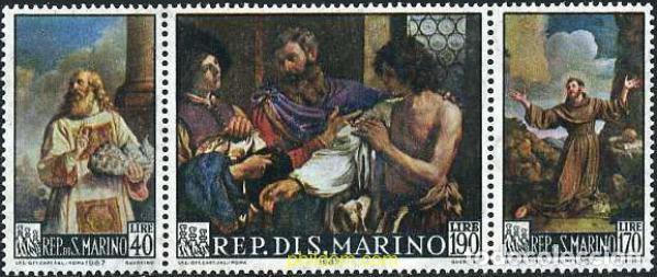 Sellos: 140817 MNH SAN MARINO 1967 OBRAS DE ARTE