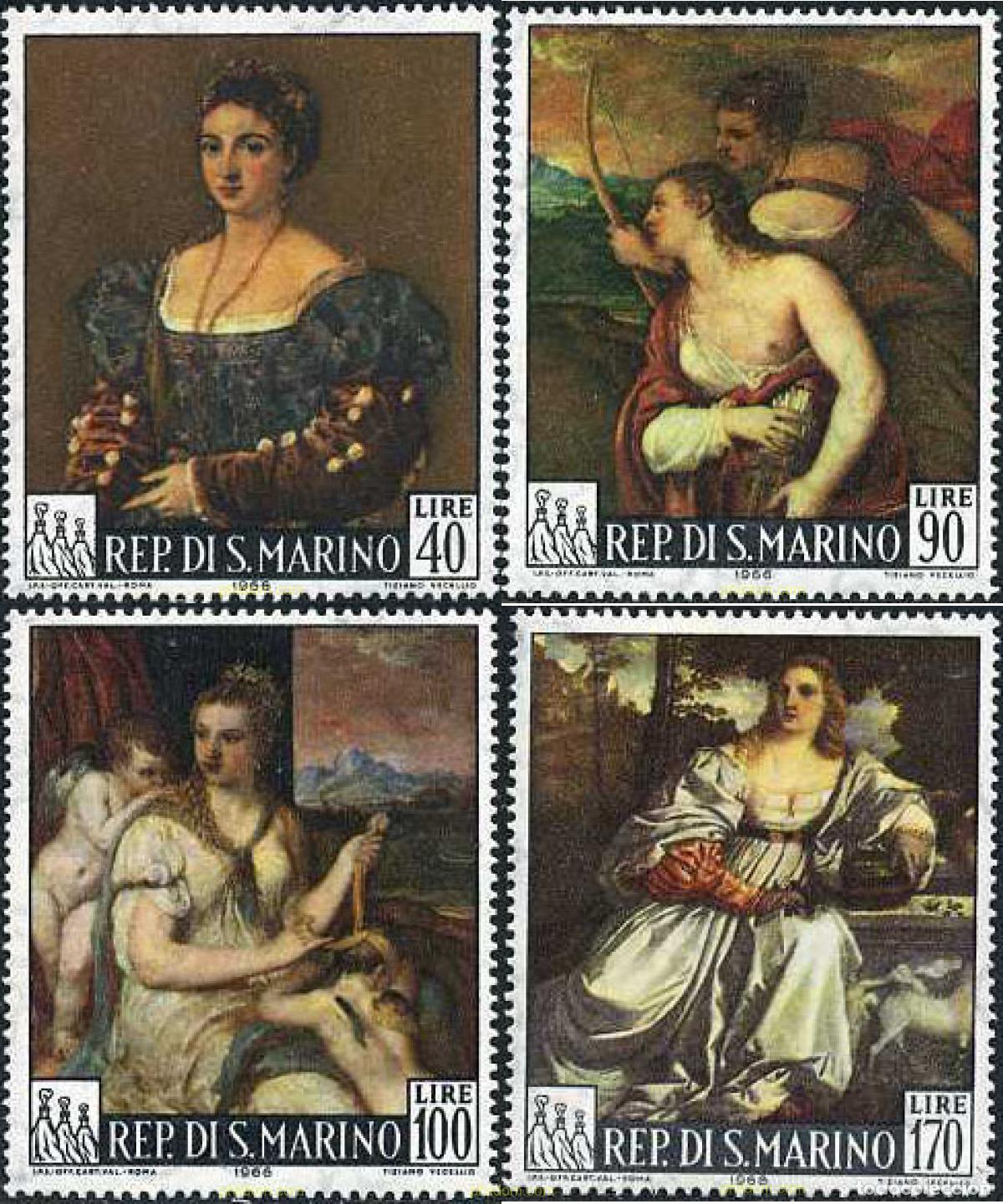 Sellos: 140812 MNH SAN MARINO 1966 OBRAS DE TIZIANO VECELLIO