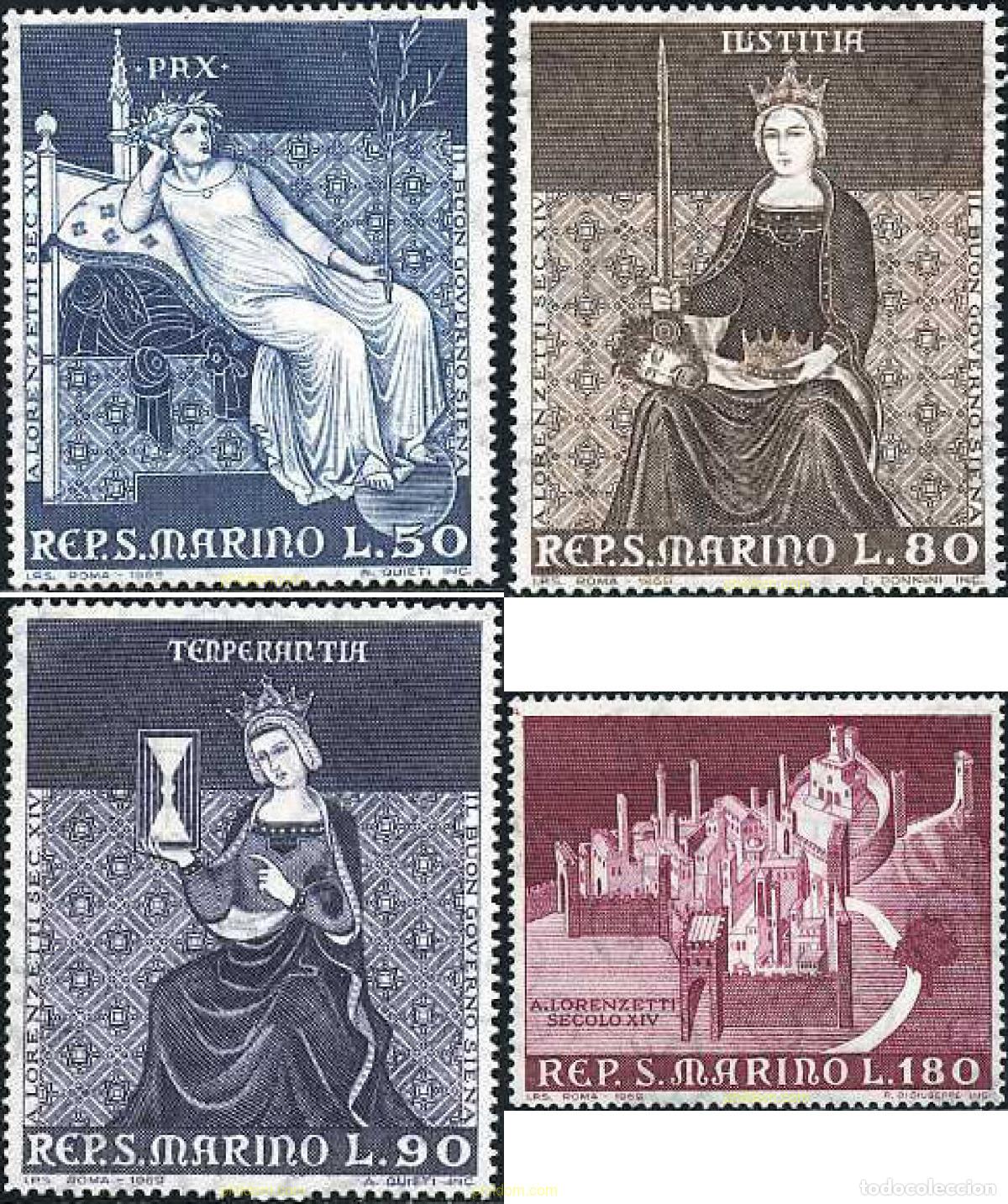 Sellos: 140832 MNH SAN MARINO 1969 FRESCOS DE AMBROGIO LORENZETTI