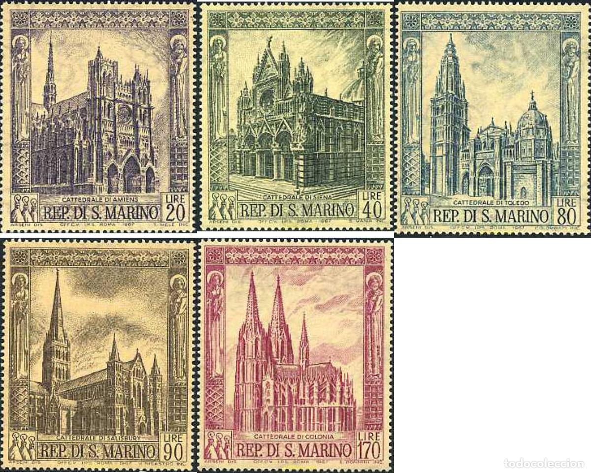 Sellos: 140818 MNH SAN MARINO 1967 CATEDRALES GOTICAS DE EUROPA