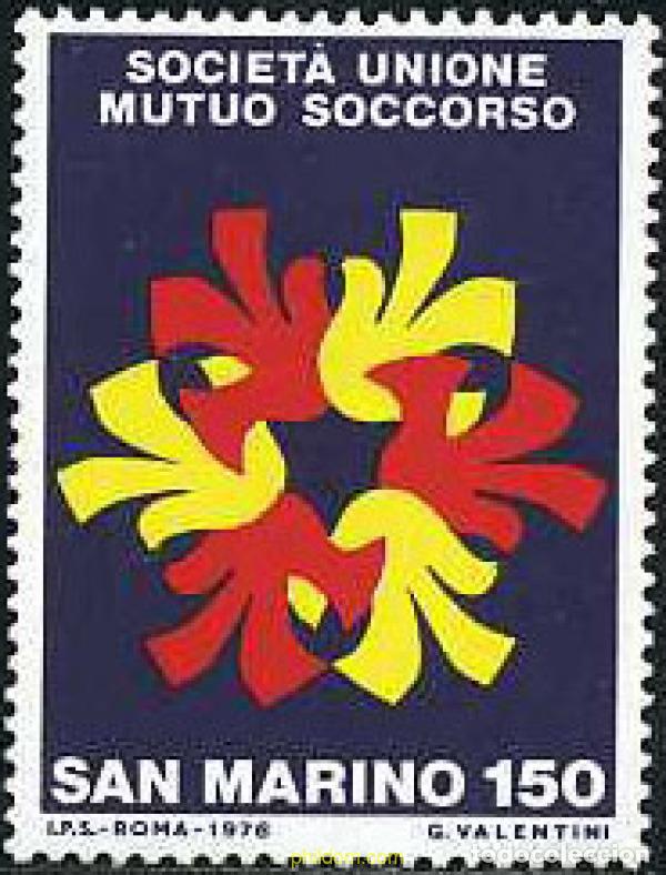 Stamps: 141002 MNH SAN MARINO 1976 CENTENARIO DE LA SOCIEDAD DE SOCORRO MUTUO