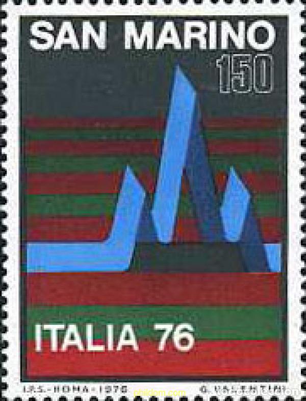 Stamps: 141003 MNH SAN MARINO 1976 EXPOSICION FILATELICA. ITALIA 1976