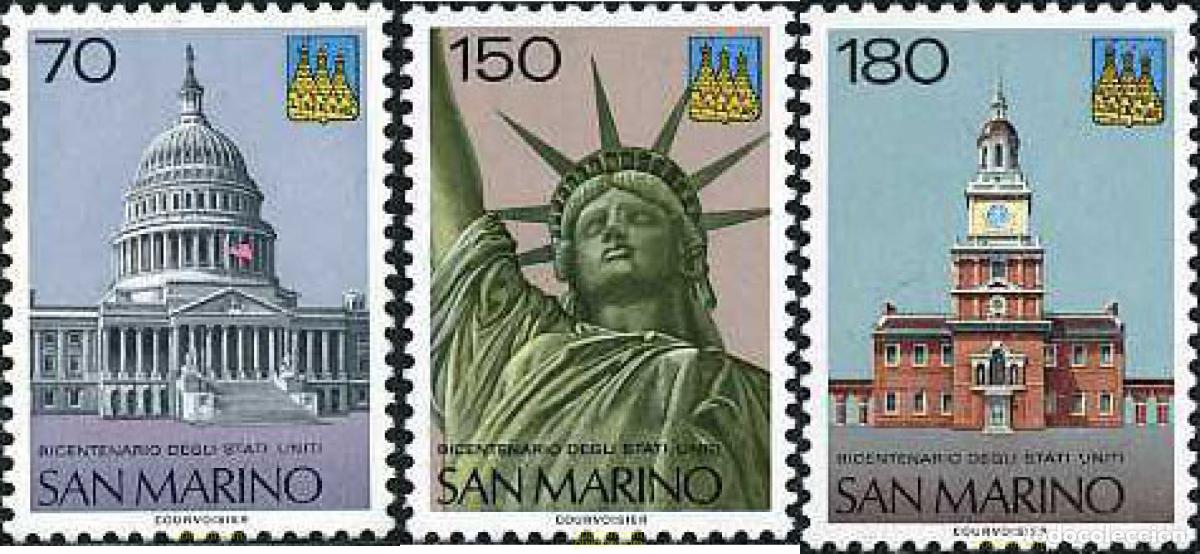 Stamps: 141001 MNH SAN MARINO 1976 BICENTENARIO DE LA INDEPENDENCIA DE LOS ESTADOS UNIDOS