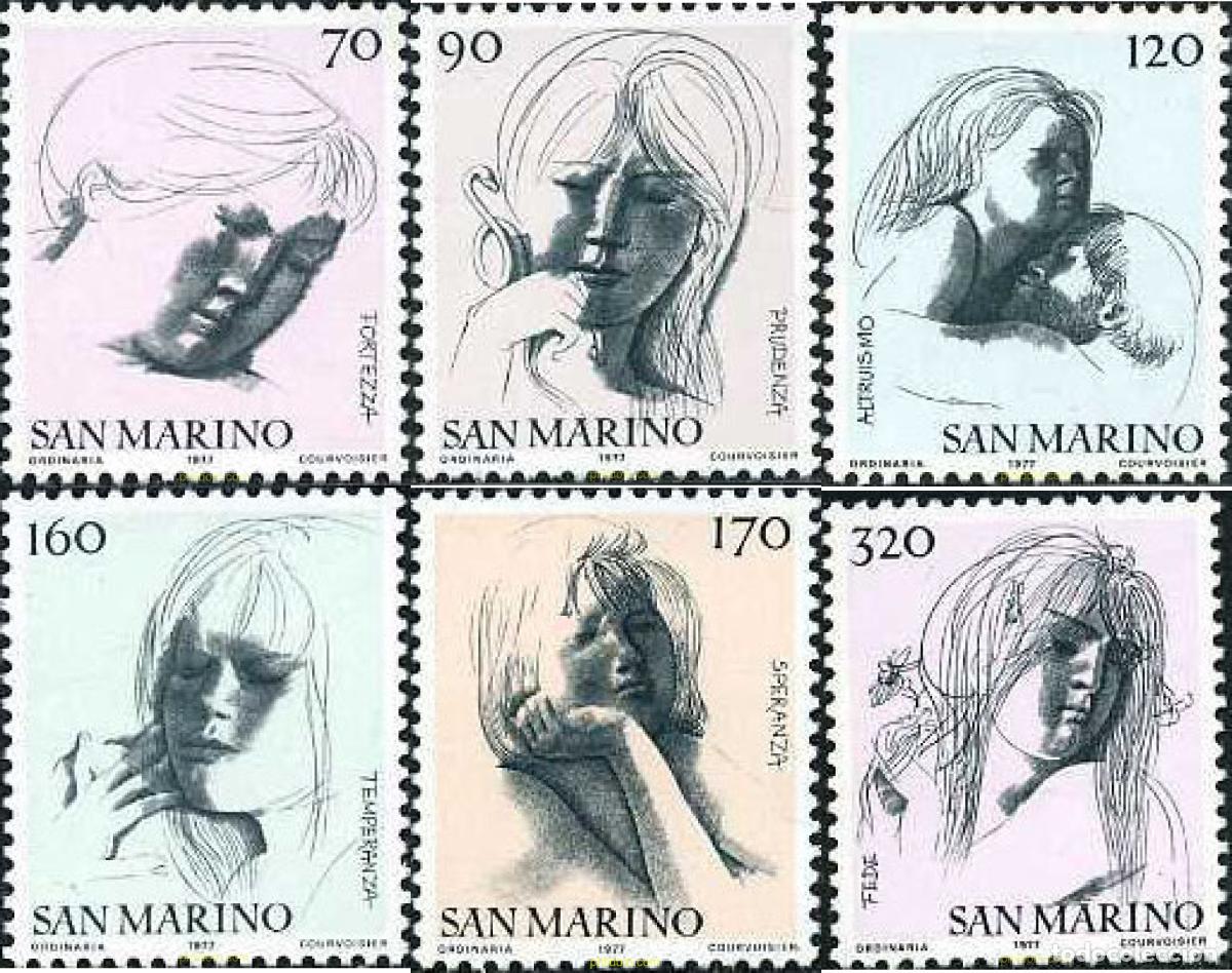 Sellos: 141018 MNH SAN MARINO 1977 LAS VIRTUDES CIVILES