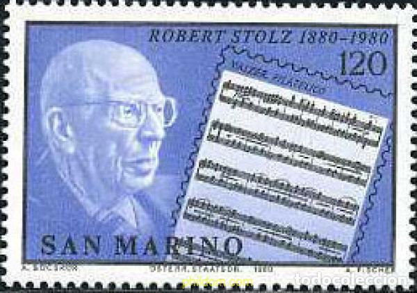 Sellos: 141118 MNH SAN MARINO 1980 100 ANIVERSARIO DEL NACIMIENTO DE ROBERT STOLZ