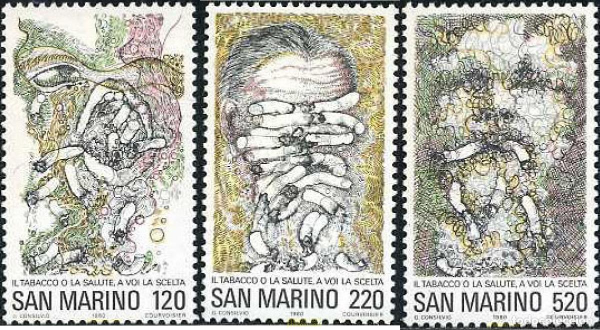 Sellos: 141113 MNH SAN MARINO 1980 JORNADA MUNDIAL DE LA SALUD. CAMPA&Ntilde;A ANTI TABACO