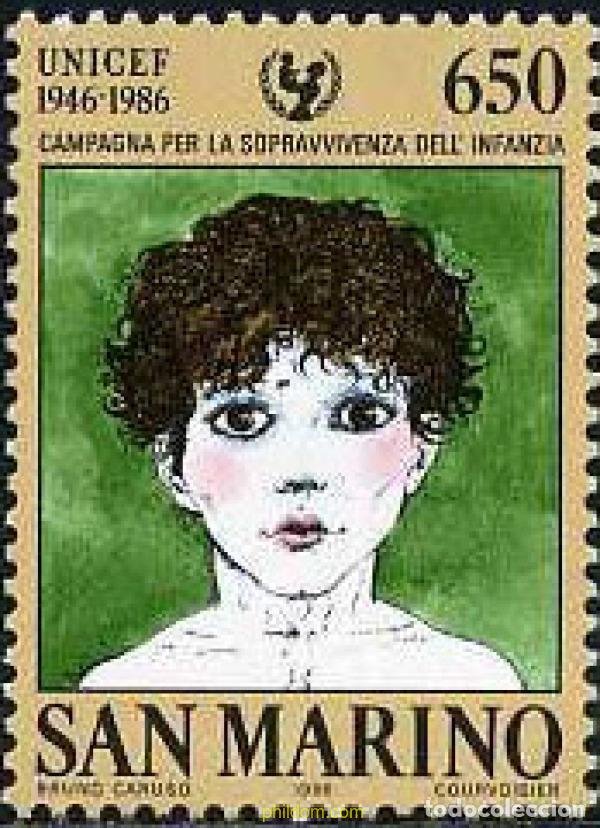 Selos: 141224 MNH SAN MARINO 1986 40 ANIVERSARIO DE LA U.N.I.C.E.F.