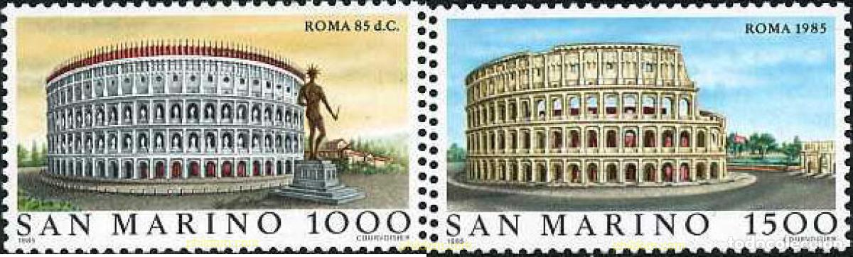 Selos: 141211 MNH SAN MARINO 1985 LAS GRANDES CIUDADES DEL MUNDO. ROMA