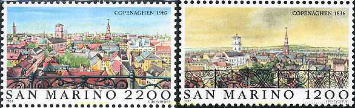 Sellos: 141236 MNH SAN MARINO 1987 LAS GRANDES CIUDADES DEL MUNDO. COPENHAGUE