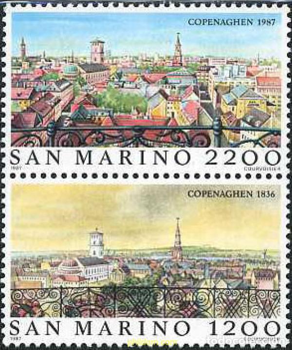 Sellos: 141237 MNH SAN MARINO 1987 LAS GRANDES CIUDADES DEL MUNDO. COPENHAGUE