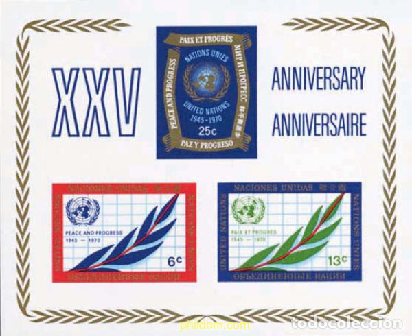 Sellos: 141249 MNH NACIONES UNIDAS. Nueva York 1970 25 ANIVERSARIO DE LAS NACIONES UNIDAS