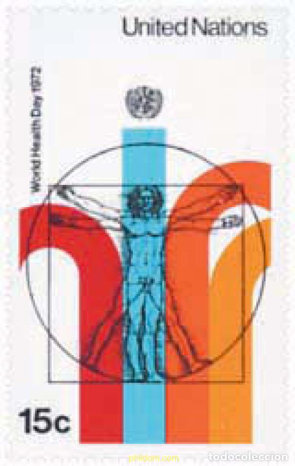 Sellos: 141261 MNH NACIONES UNIDAS. Nueva York 1972 DIA MUNDIAL DE LA SALUD