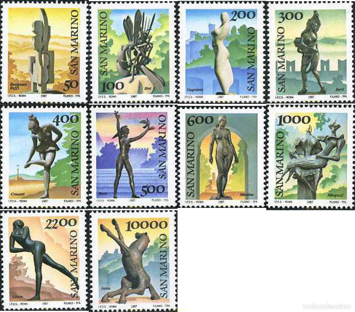 Sellos: 141229 MNH SAN MARINO 1987 OBRAS DE ESCULTORES CONTEMPORANEOS