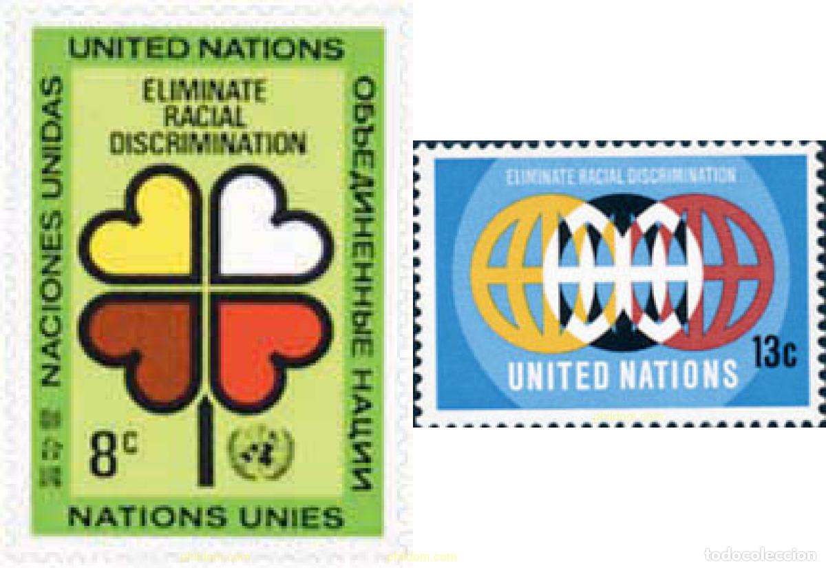 Sellos: 141256 MNH NACIONES UNIDAS. Nueva York 1971 A&Ntilde;O INTERNACIONAL CONTRA LA DESCRIMINACION RACIAL