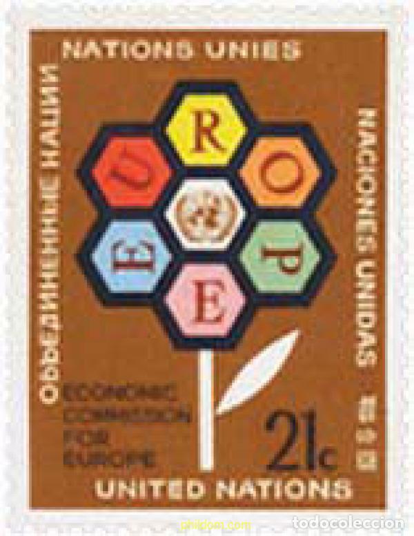 Sellos: 141264 MNH NACIONES UNIDAS. Nueva York 1972 25 ANIVERSARIO DE LA COMISION ECONOMICA POR EUROPA