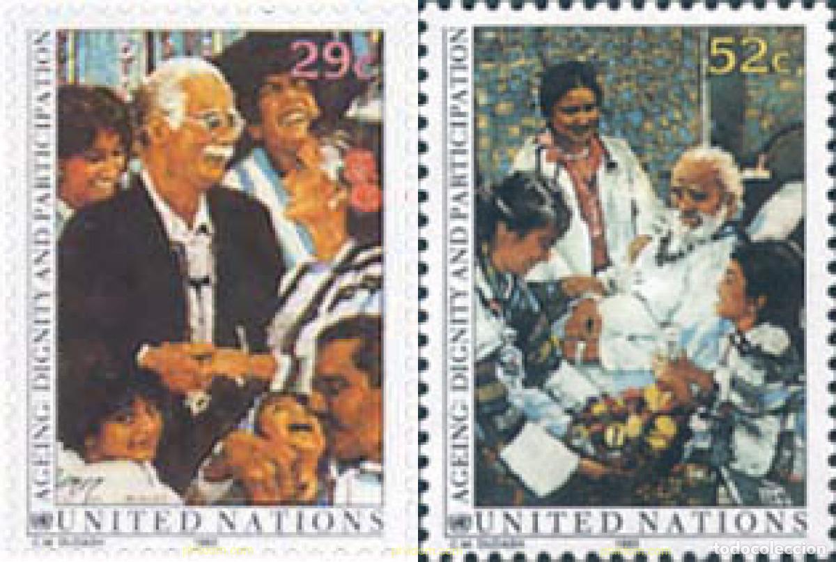 Sellos: 141334 MNH NACIONES UNIDAS. Nueva York 1993 LA TERCERA EDAD