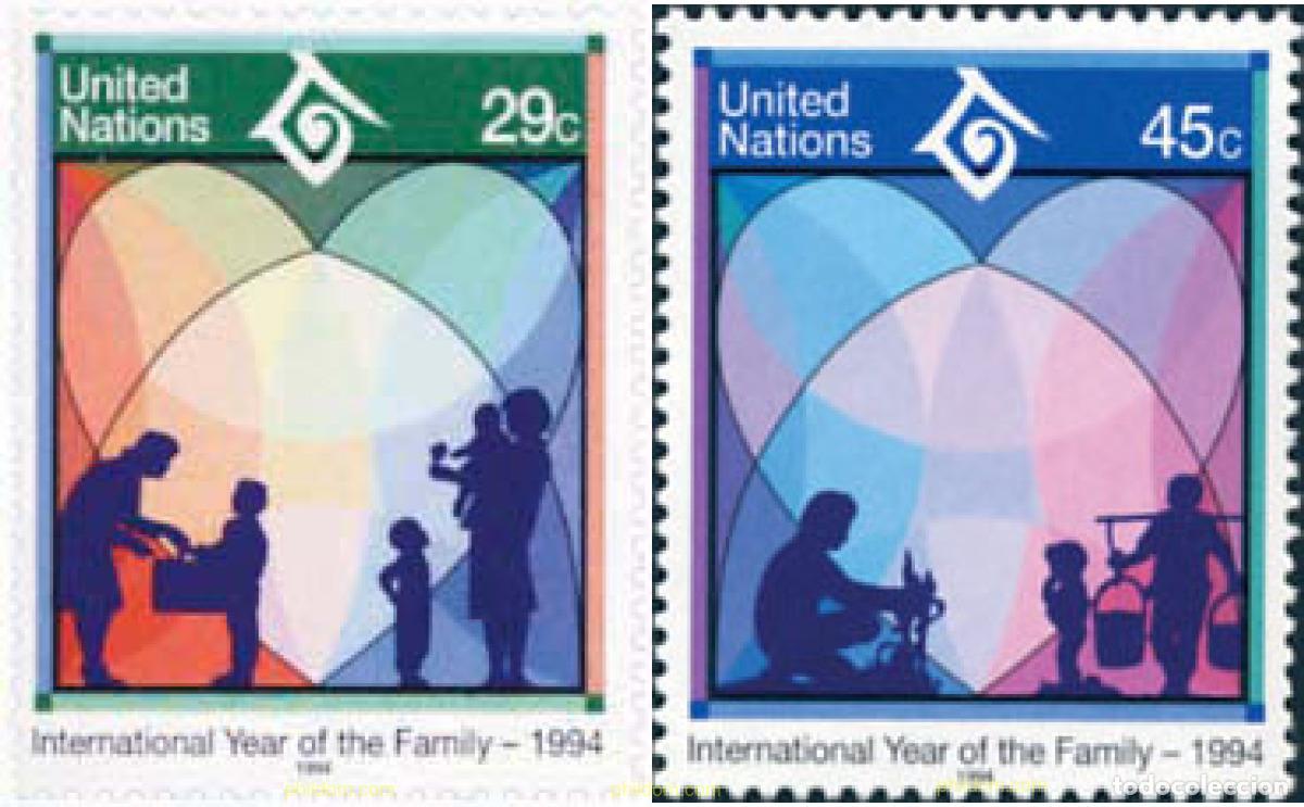 Sellos: 141348 MNH NACIONES UNIDAS. Nueva York 1994 A&Ntilde;O INTERNACIONAL DE LA FAMILIA