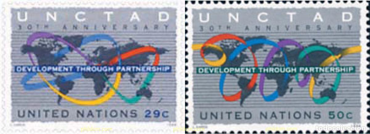 Sellos: 141353 MNH NACIONES UNIDAS. Nueva York 1994 30 ANIVERSARIO DE LA CONFERENCIA DE NACIONES UNIDAS SOB