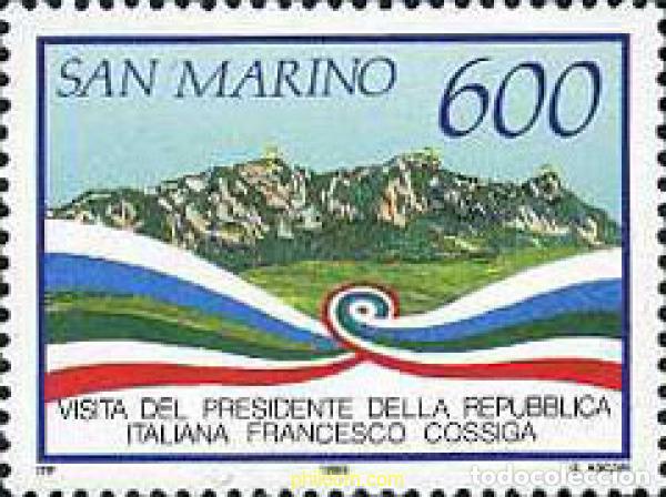 Sellos: 141375 MNH SAN MARINO 1990 VISITA DEL PRESIDENTE ITALIANO FRANCESCO COSSIGA